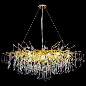 Doris Rain Crystal Branch Chandelier 54"L-Chandelier-Arialamps