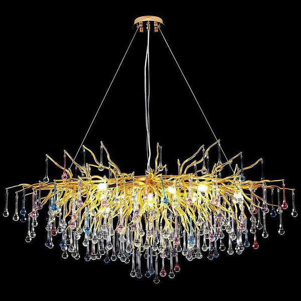 Doris Rain Crystal Branch Chandelier 54"L-Chandelier-Arialamps
