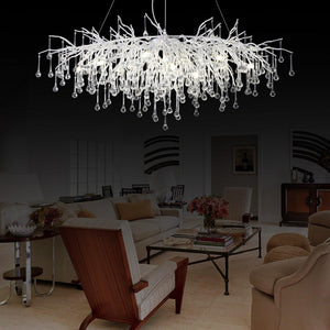 Doris Rectangle Branch Chandelier 45"L Silver-Chandelier-Arialamps