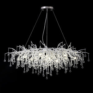 Doris Rectangle Branch Chandelier 45"L Silver-Chandelier-Arialamps