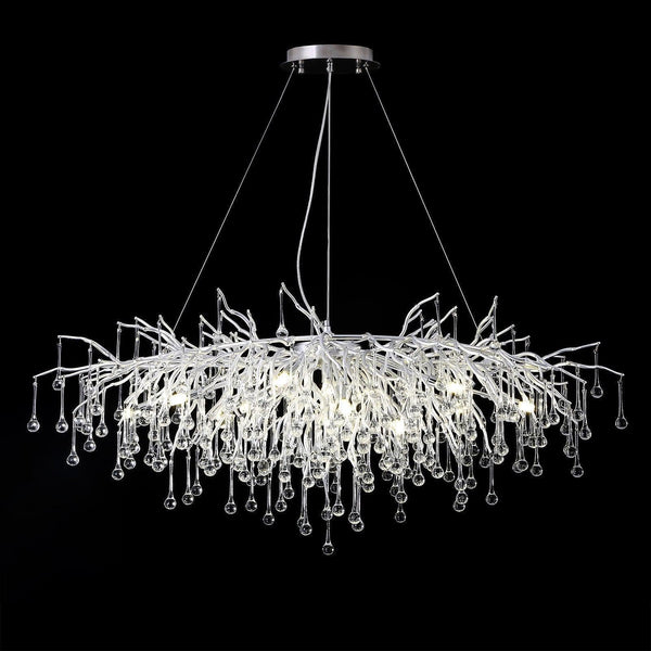 Doris Rectangle Branch Chandelier 45"L Silver-Chandelier-Arialamps