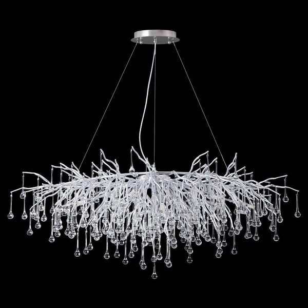 Doris Rectangle Branch Chandelier 45"L Silver-Chandelier-Arialamps