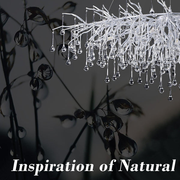 Doris Rectangle Branch Chandelier 45"L Silver-Chandelier-Arialamps