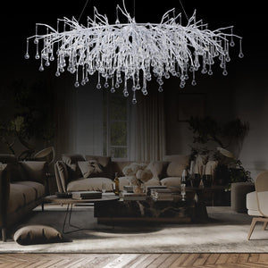 Doris Rectangle Branch Chandelier 45"L Silver-Chandelier-Arialamps