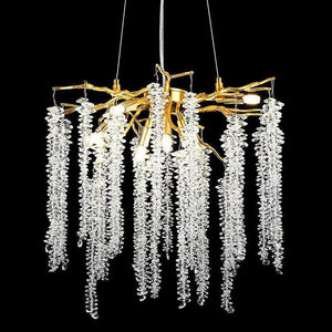 Doris White Crystal Branch Chandelier 20.5"D-Chandelier-Arialamps