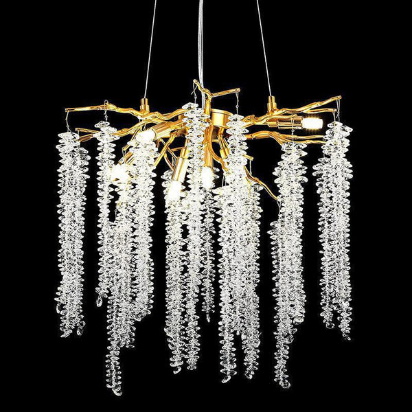 Doris White Crystal Branch Chandelier 20.5"D-Chandelier-Arialamps