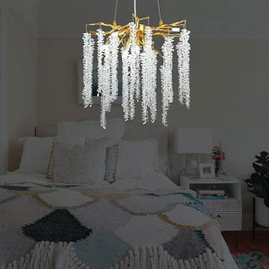 Doris White Crystal Branch Chandelier 20.5"D-Chandelier-Arialamps