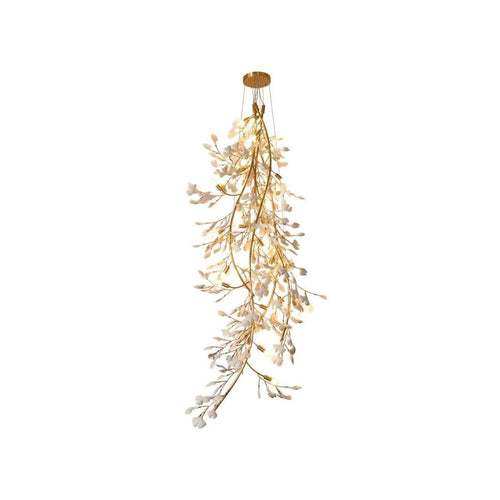 Drooping Ceramic Ginkgo Leaf Chandelier-chandeliers for dining room,chandeliers for stairways,chandeliers for foyer,chandeliers for bedrooms,chandeliers for kitchen,chandeliers for living room-SizeA-Arialamps