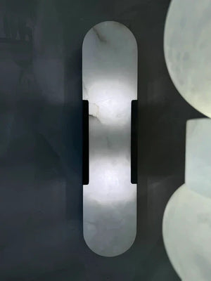 Eartha Modern Alabaster Bedroom Sconce, Indoor Wall Light