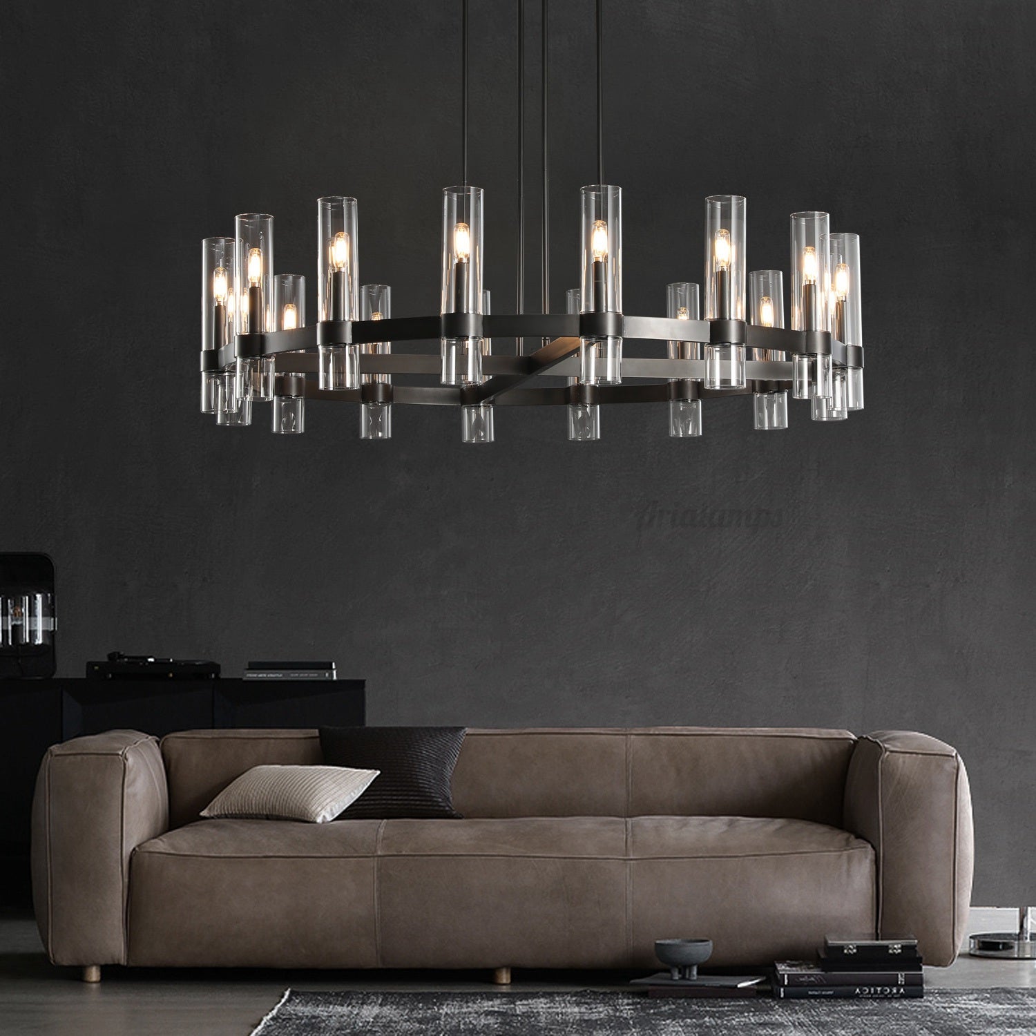 Aria Rachel Round Glass Chandelier