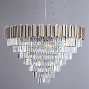 Elegant 7‑Tier 39" Silver Crystal Chandelier – 21‑Light Luxury K9 Fixture