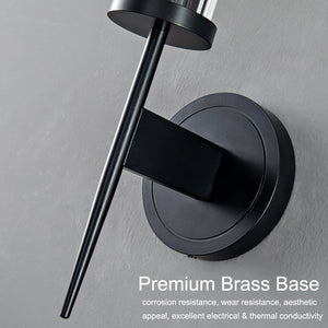 Elegant Black Water Ripple Wall Sconce Set – 2 Pack