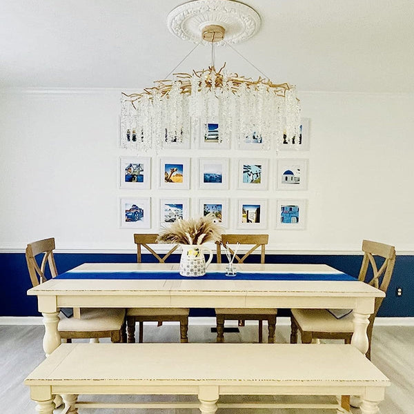 Elegant Crystal Icicle Chandelier in Branch Style for Dining Table Use-Chandeliers-Arialamps