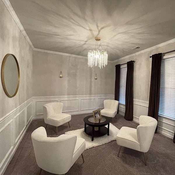 Elegant Crystal Icicle Chandelier in Branch Style for Dining Table Use-Chandeliers-Arialamps