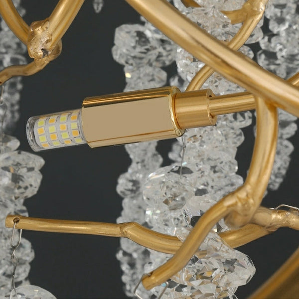 Elegant Crystal Icicle Chandelier in Branch Style for Dining Table Use-Chandeliers-Arialamps