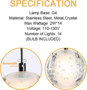 Elegant Gold Crystal 14-Light Adjustable Staircase Chandelier for Modern Homes