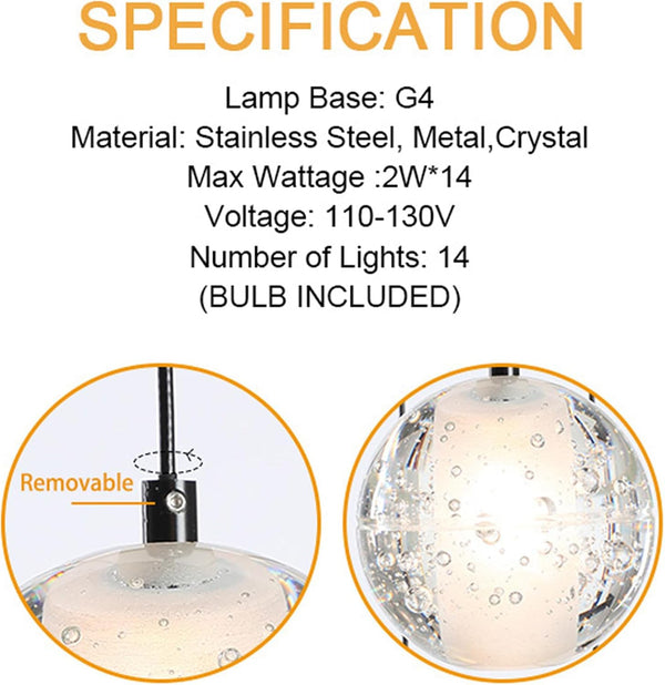 Elegant Gold Crystal 14-Light Adjustable Staircase Chandelier for Modern Homes