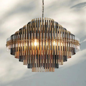 Emila Sculpture Brass Round Chandelier 24" 32" 42"-42''-Burnished Brass-