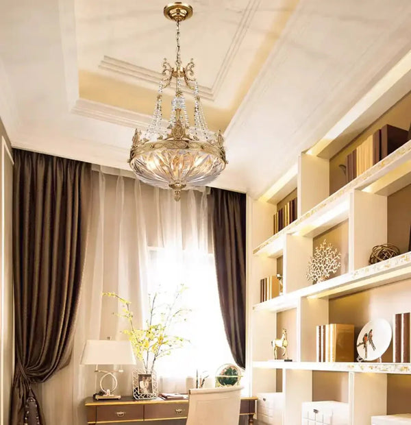 European Style Luxury Crystal Pendant Candle Chandelier for Living Room/Foyer/Entrys/Hallwayr - Arialamps