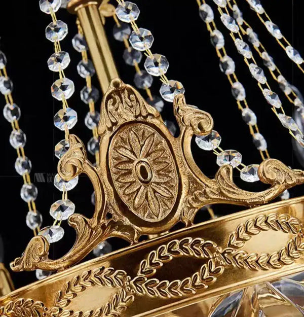 European Style Luxury Crystal Pendant Candle Chandelier for Living Room/Foyer/Entrys/Hallwayr - Arialamps