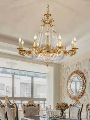 European Style Luxury Crystal Pendant Candle Chandelier for Living Room/Foyer/Entrys/Hallwayr - Arialamps