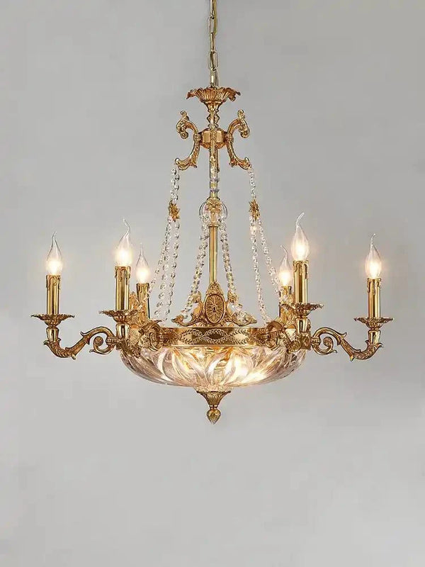 European Style Luxury Crystal Pendant Candle Chandelier for Living Room/Foyer/Entrys/Hallwayr - Arialamps