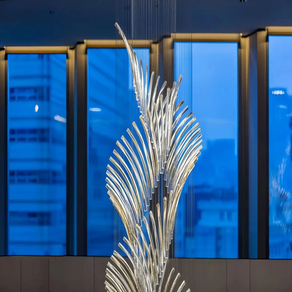 European Style Spiral Glass Chandelier for Staircase/Foyer/Hotel/Villa - Arialamps