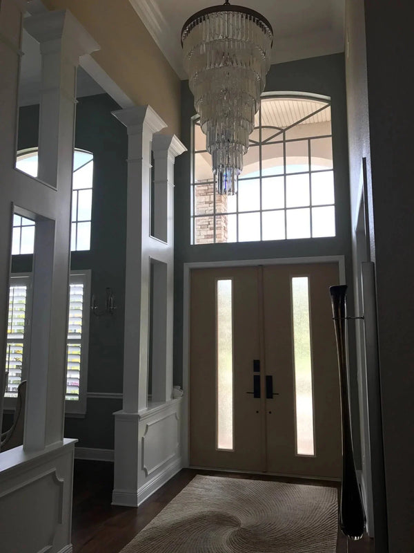 Extra Large 7 - Tier Luxury Crystal Chandelier in Black/Coffee/Gold/Chrome Finish Color - Arialamps