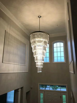 Extra Large 7 - Tier Luxury Crystal Chandelier in Black/Coffee/Gold/Chrome Finish Color - Arialamps