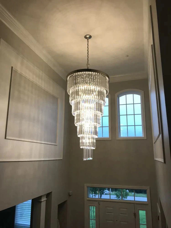 Extra Large 7 - Tier Luxury Crystal Chandelier in Black/Coffee/Gold/Chrome Finish Color - Arialamps