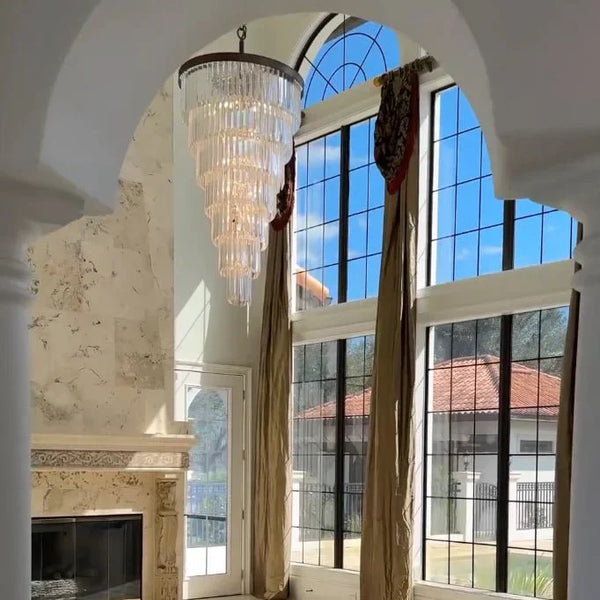 Extra Large 7 - Tier Luxury Crystal Chandelier in Black/Coffee/Gold/Chrome Finish Color - Arialamps