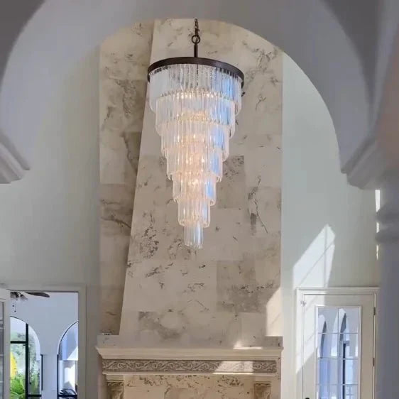 Extra Large 7 - Tier Luxury Crystal Chandelier in Black/Coffee/Gold/Chrome Finish Color - Arialamps