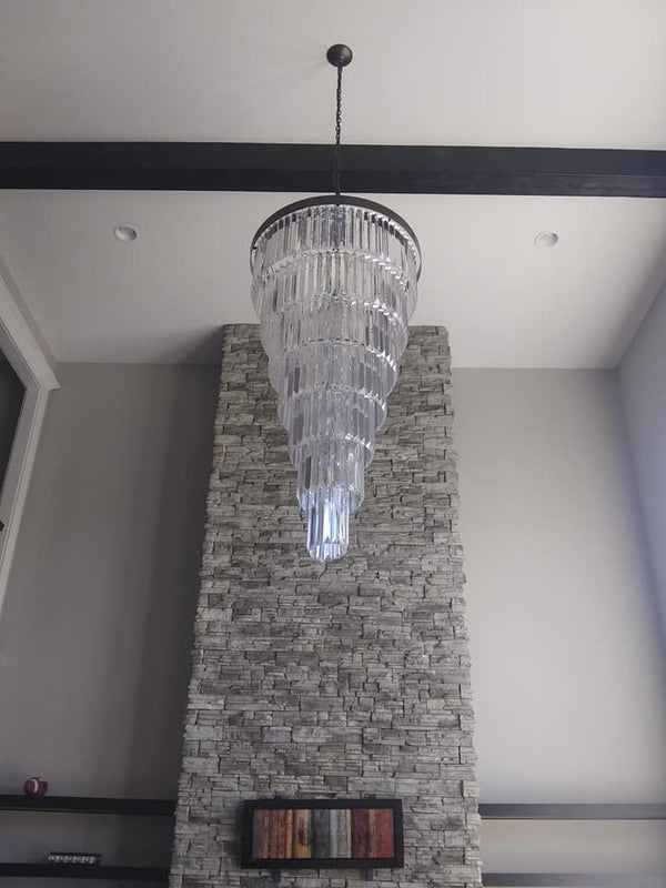 Extra Large 7 - Tier Luxury Crystal Chandelier in Black/Coffee/Gold/Chrome Finish Color - Arialamps