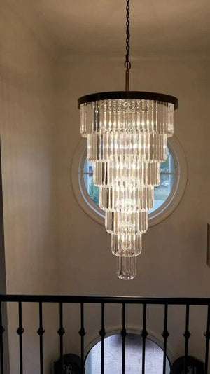 Extra Large 7 - Tier Luxury Crystal Chandelier in Black/Coffee/Gold/Chrome Finish Color - Arialamps