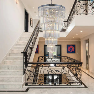 Extra Large 7 - Tier Luxury Crystal Chandelier in Black/Coffee/Gold/Chrome Finish Color - Arialamps