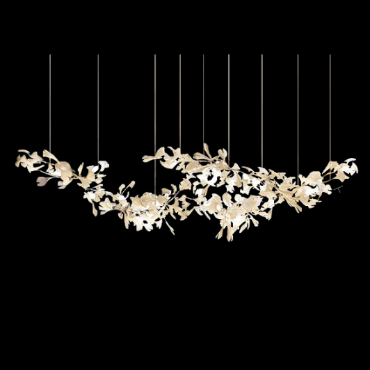 Extra Large Ceramic White Flower Chandelier in Artistic Branch Style for Spacious Living and Dining Room-Chandeliers-Arialamps