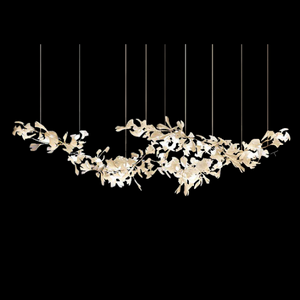 Extra Large Ceramic White Flower Chandelier in Artistic Branch Style for Spacious Living and Dining Room-Chandeliers-Arialamps