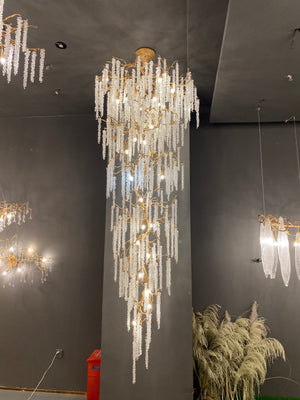Extra Large Crystal Icicle Chandelier in Tree Branch Design for Grand Staircases and Hallways-Chandeliers-Arialamps