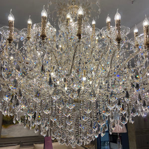 Extra Large Elegant Crystal Chandelier in Branch Style with Candle Layers for Stairs Living Room and Foyer-Chandeliers-Arialamps