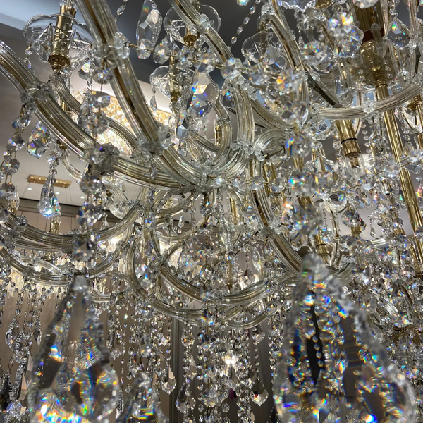 Extra Large Elegant Crystal Chandelier in Branch Style with Candle Layers for Stairs Living Room and Foyer-Chandeliers-Arialamps