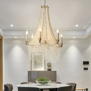 Extra Large European Crystal Beaded Chandelier Candle Light for Stairs / Duplex / Villa - Arialamps