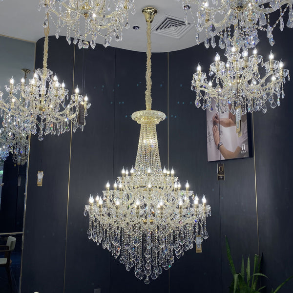 Extra Large French Candle Crystal Branch Chandelier for Foyer and Staircase-Chandeliers-Arialamps