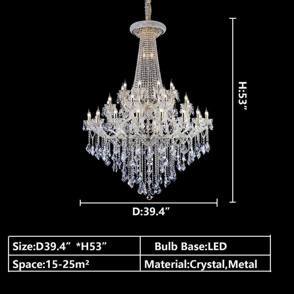 Extra Large French Candle Crystal Branch Chandelier for Foyer and Staircase