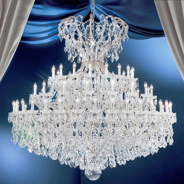 Extra Large Multi - layers Luxury Candle Branch Crystal Chandelier - Arialamps