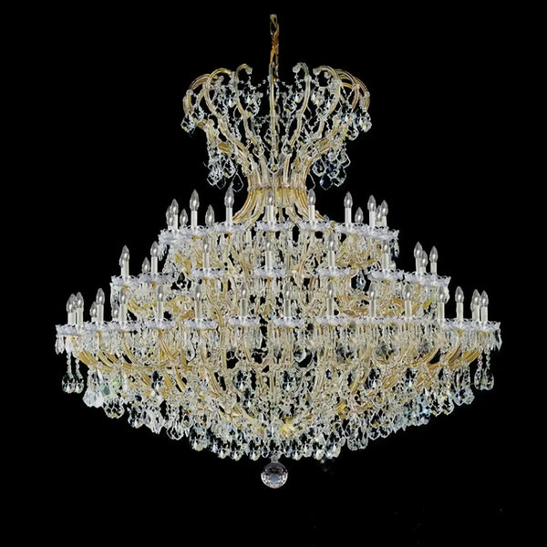 Extra Large Multi - layers Luxury Candle Branch Crystal Chandelier - Arialamps