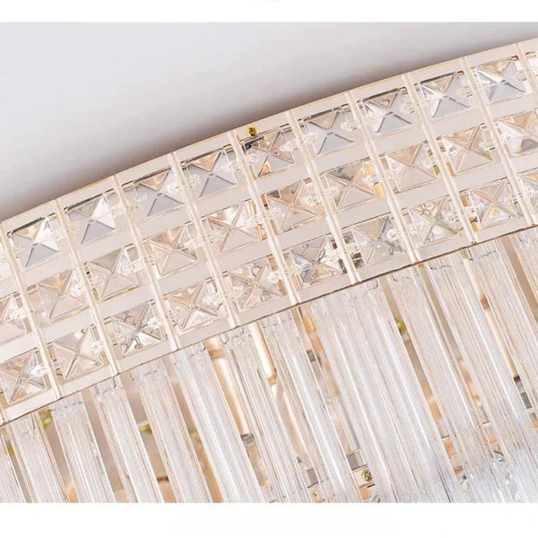 Extra Large Three Layers Round Luxury Flush Mounted Crystal Chandelier for Living Room - Arialamps