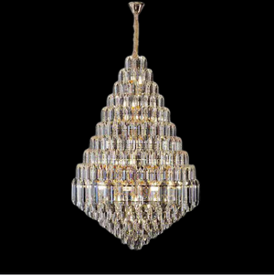 Luxury Multi-tiered Honeycomb Crystal Chandelier for High Ceiling