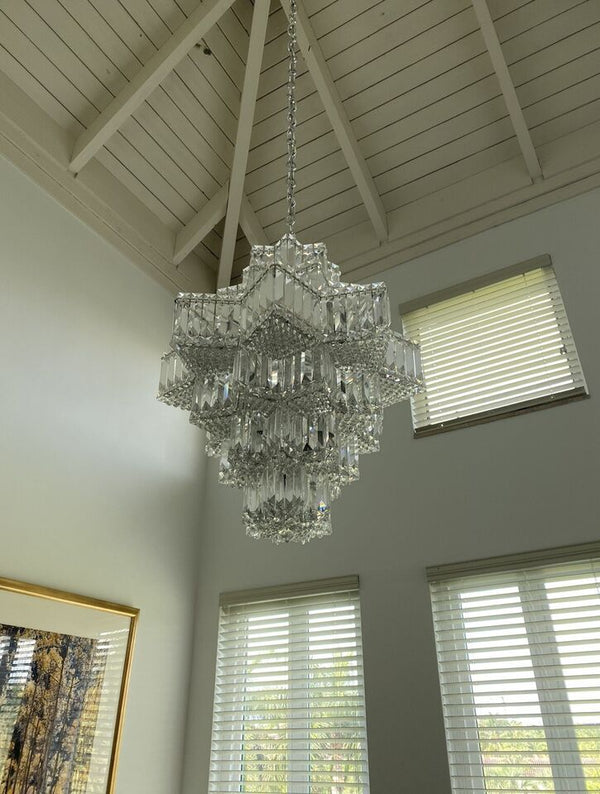 Fashion Star Shaped Chandelier Crystal Ceiling Light Fixture For Small Living Room/ Bedroom