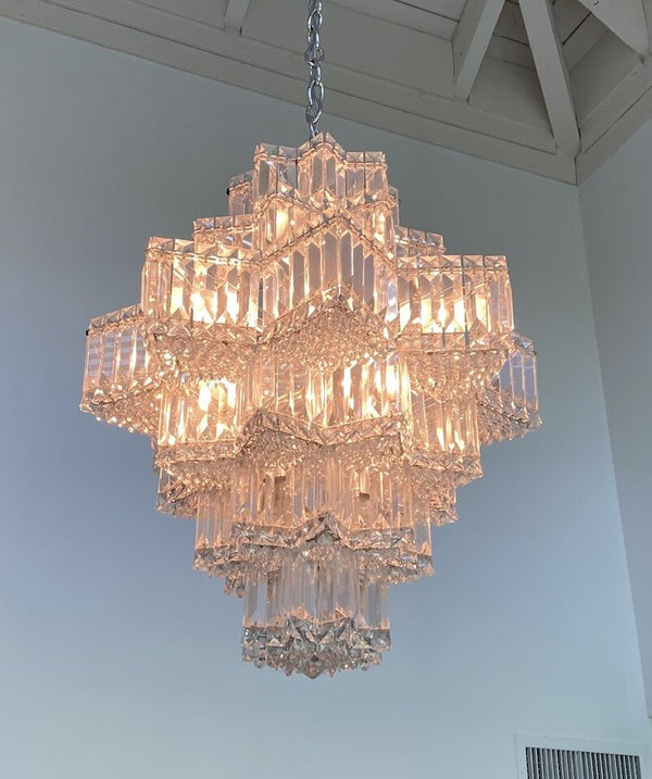 Fashion Star Shaped Chandelier Crystal Ceiling Light Fixture For Small Living Room/ Bedroom