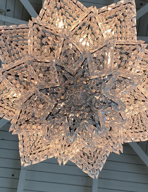 Fashion Star Shaped Chandelier Crystal Ceiling Light Fixture For Small Living Room/ Bedroom